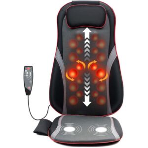 Shiatsu Back Massager with Heat, Full Back & Hip Muscle Pain Relief, Massage Seat Cushion for Stress Relief